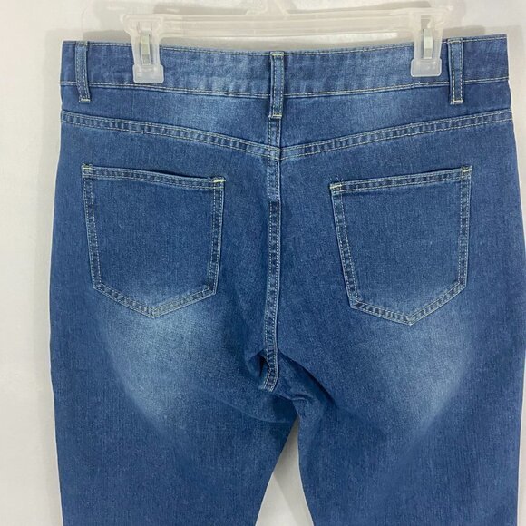 Misslook Women's Sunflower Floral Jeans Straight Leg Size M (30 x 30) NWT - Picture 6 of 10